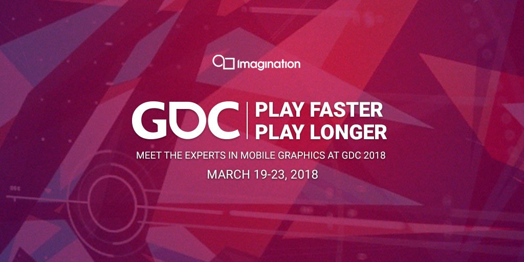 ImaginationTech's tweet photo. Heading to #GDC18? Fancy meeting up with us to hear about the new developer tools we’ll be launching, plus what’s coming next from #PowerVR? Contact us here to book a meeting. https://t.co/C2chWWceC3 #IMG_GDC #indiedev #graphics https://t.co/OIzhVHtK4j