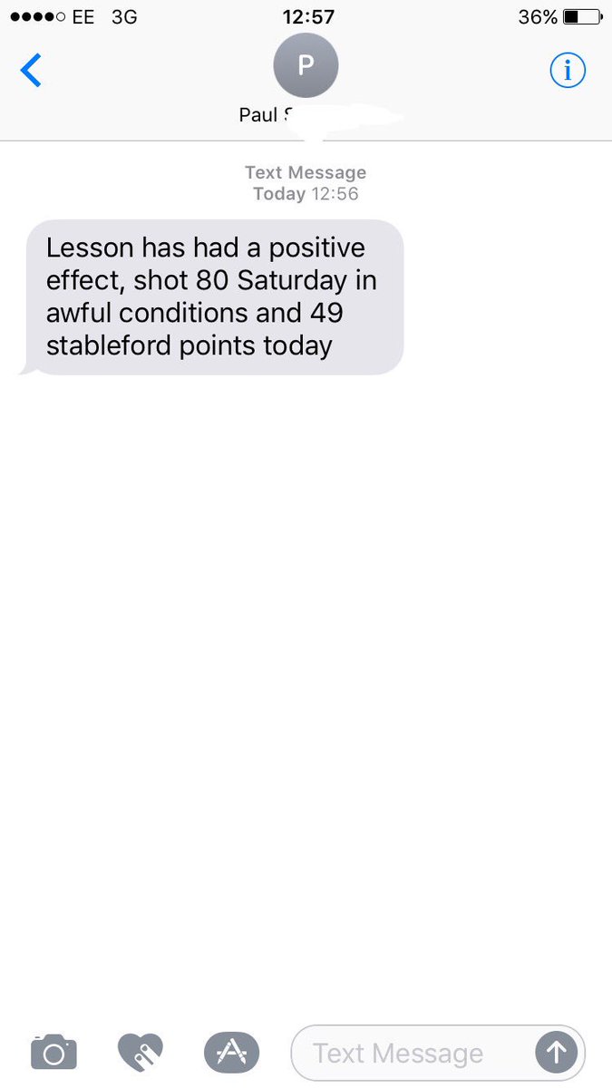 _MattSWilliams's tweet image. Love feedback from clients after lessons. This one almost made me fall off my chair... #49points #processtoprogress #golfcoach #booknow