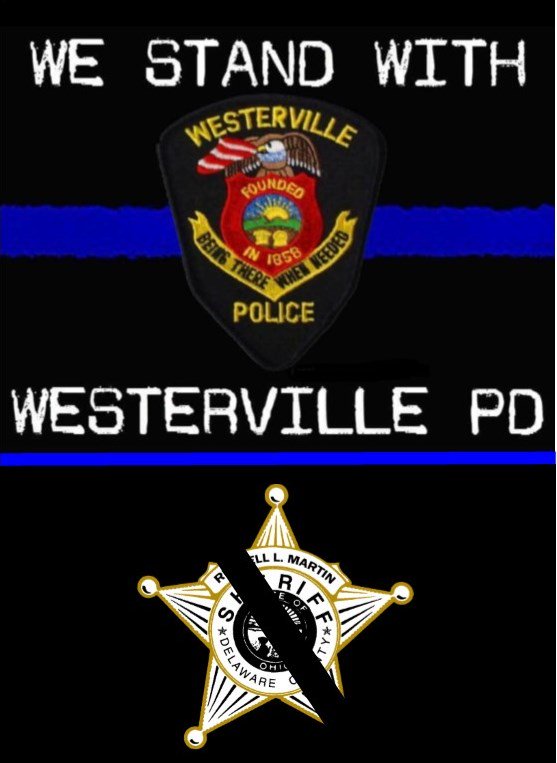 DelCoSheriff's tweet photo. So they can grieve, we're helping patrol the area. It's what law enforcement &amp; first responders do. Westerville is not alone. https://t.co/UzZo5witX6