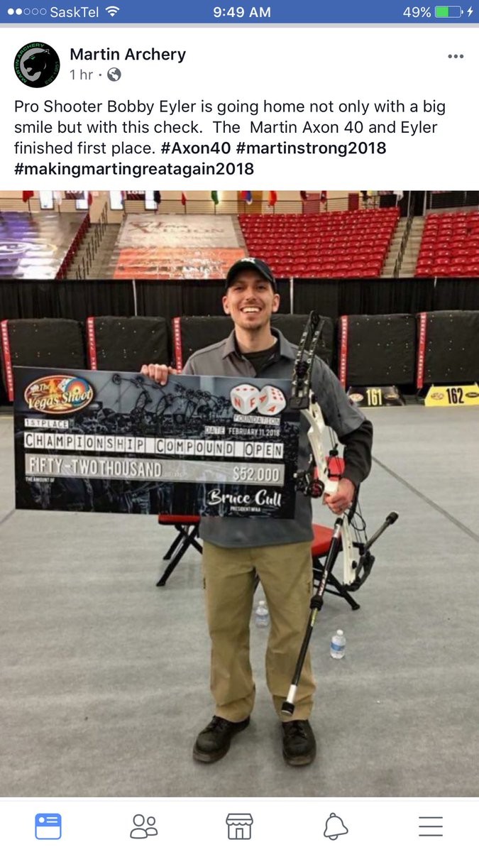 OnArchery's tweet photo. Congratulations Bobby Eyler and #martinarchery #martin #axon40 #axon #mmga #makemartingreatagain2018 #martinstrong #martinstrong2018 #Archer #archery #bowhunting #targetbow #targetarchery #hunting #mostaccurate #π #thevegasshoot #LasVegas #Vegas @cabelascanada @Martin_Archery https://t.co/MZJKxszfdn