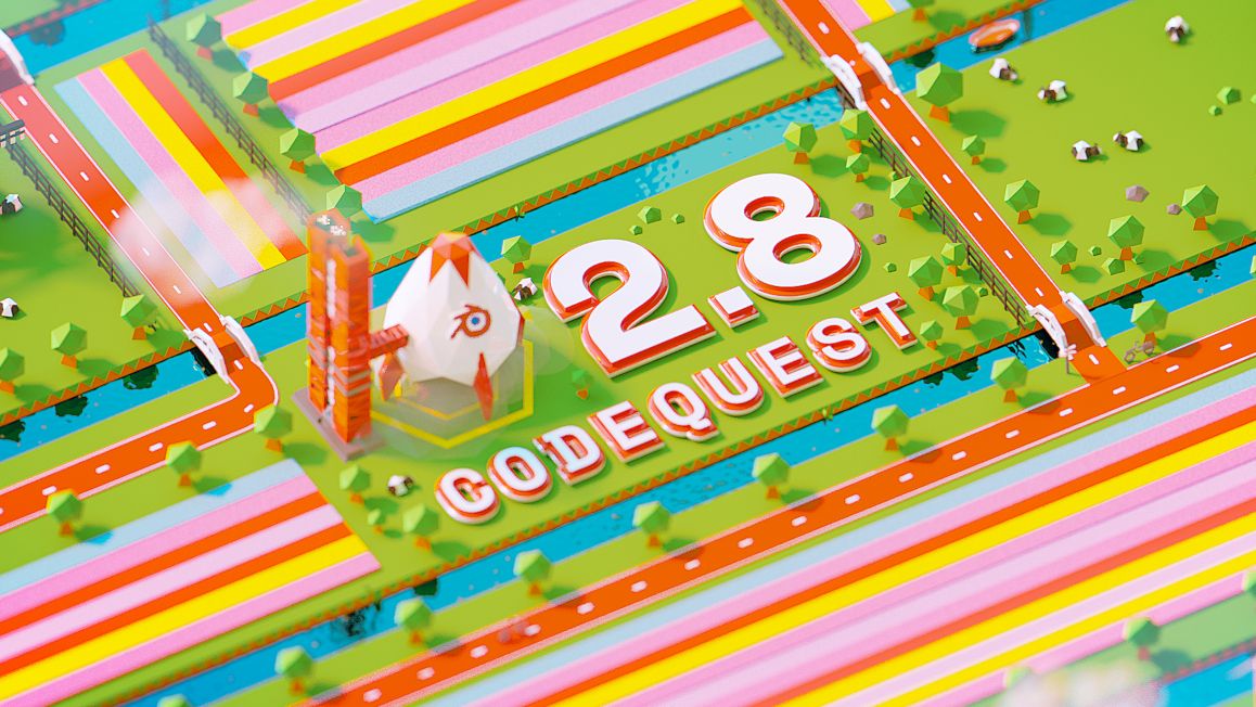 Blender's tweet image. Announcing the Blender 2.8 Code Quest: get the core Blender developers together in Amsterdam to finish Blender 2.8! Support us today: blender.org/2-8/quest/ #b3d #codequest