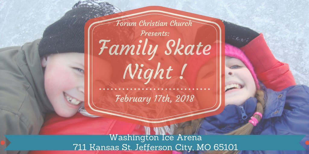ALL ARE INVITED to #FamilySkateNight hosted by:  <a href="/ForumChristian/">Forum Christian</a> Church  #Saturday Feb 17, 2018 at 4:30 pm  #Family #Events #JCMO #COMO #IceSkate #Fun forumchristian.org/upcoming-event…
