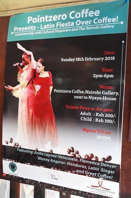 pointzerocoffee's tweet photo. Fancy a little #Flamenco with your coffee?! Come and enjoy #LatinFiesta over #Coffee at #PointzeroCoffee on Sunday 18th February 2018 at 2pm until 6pm! #Nairobi https://t.co/pbVag9VRJk