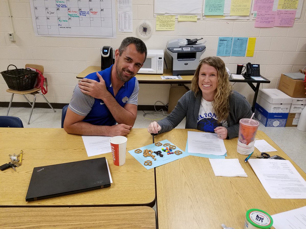 JLastowskiVCS's tweet image. Mr. Dorminey and Mrs. Musick were all smiles as they explored the Trail Mix Probability Lab and discussed how to differentiate their instruction for the students. #VCSPLC