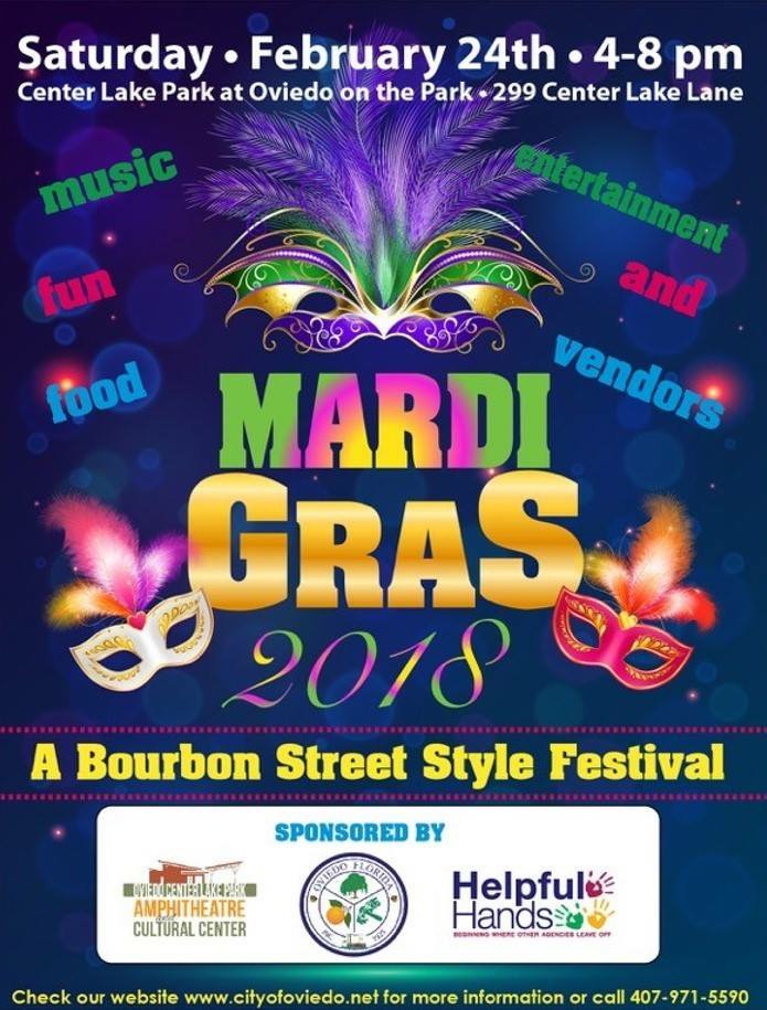 helpfulhandsinc's tweet photo. Join us at Mardi Gras on Saturday (2/24) from 4pm-8pm at #CenterLakePark with our partners @OviedoCityGov and @OviedoRecNPark. Bourbon Street-style #familyfun #festival with Cajun & Creole cuisine, vendors & live entertainment. FREE Admission.
#helpfulhandsinc https://t.co/LwOtzSsQ6z