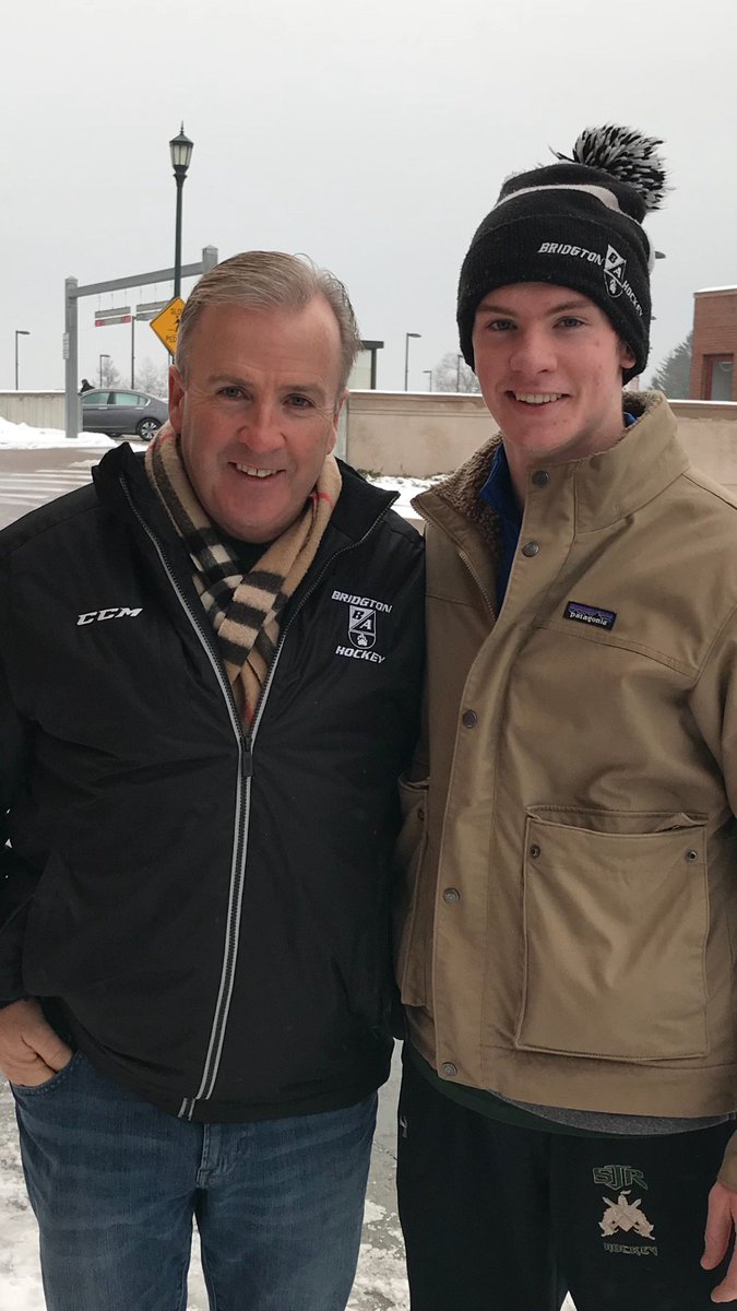 Almost a year out, and Brian Quinn '17 and father Sean are still representing <a href="/WolverineHockey/">Bridgton Academy Hockey</a> proudly! You can learn more about Brian and Sean's story on our YouTube page! ow.ly/sMuX30im0bw  #WolverineNation