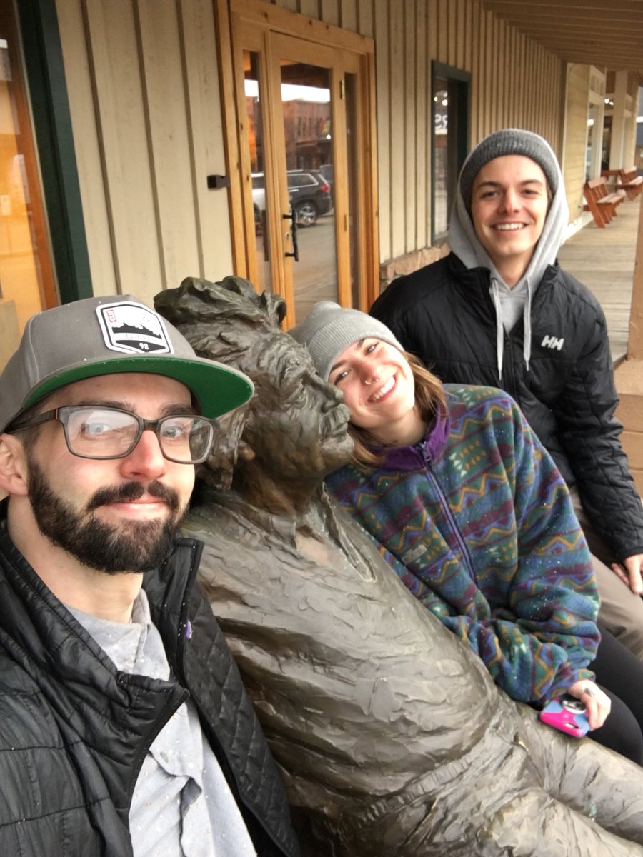 A_Lutz0's tweet photo. Selfies with Einstein in Jackson Hole are a thing apparently. https://t.co/4GNu1jslfn