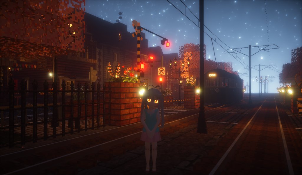 CryingCy_42's tweet photo. 昼と夜のコントラスト
#RealTrainMod 
#cocricot 
#Minecraft建築コミュ https://t.co/9VW8HlD6Do