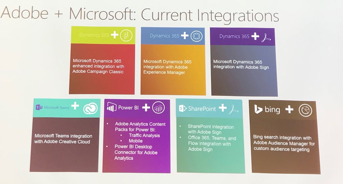 RustyWarner's tweet image. Microsoft and Adobe partnership synergy: Adobe gains a CRM story for its Experience Cloud and Microsoft gains an enterprise marketing and content story for Dynamics 365. #MSBizApps