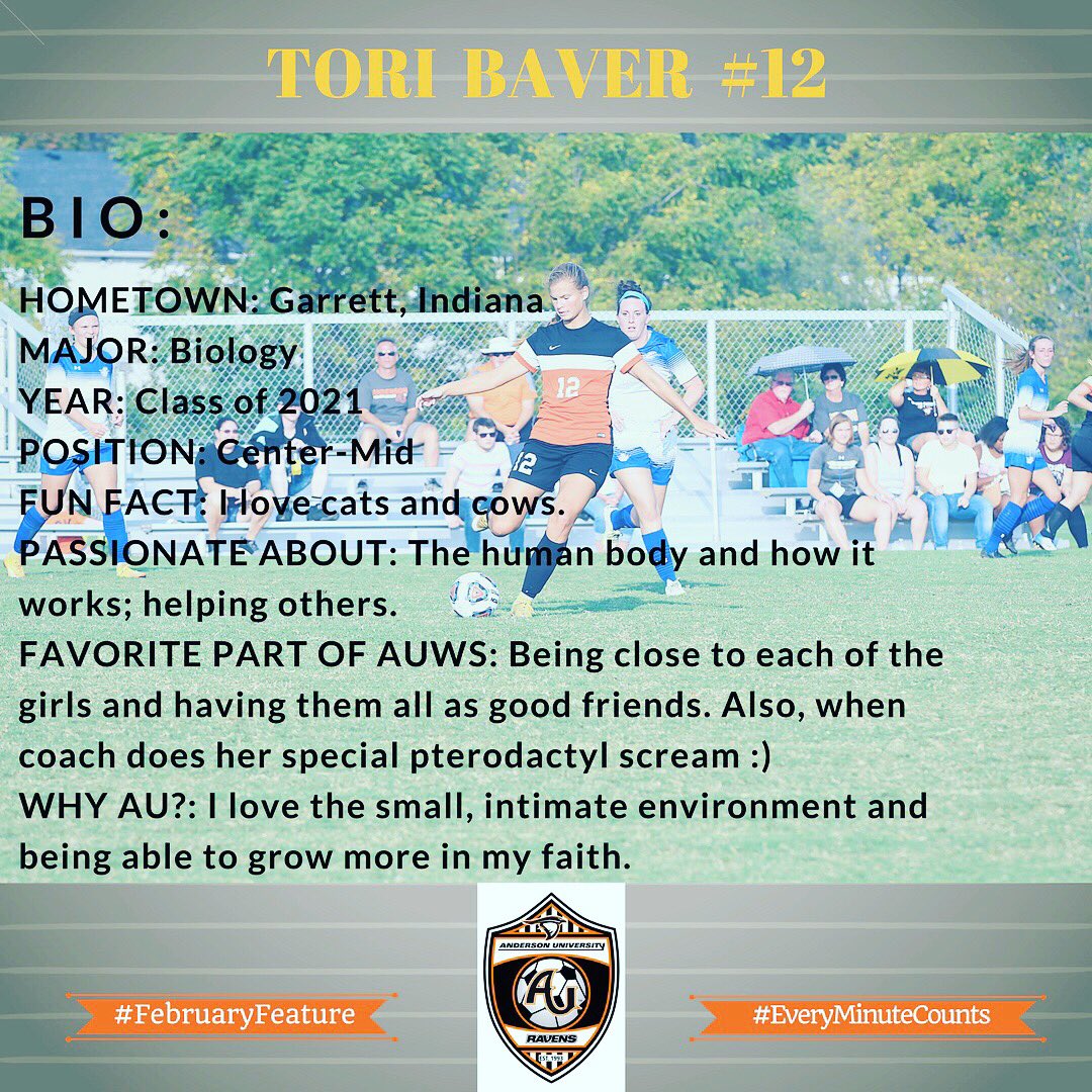 AURavensWS's tweet image. Indiana native, Tori Baver is up on this sunny Monday morning ☀️ #FebruaryFeature #EveryMinuteCounts