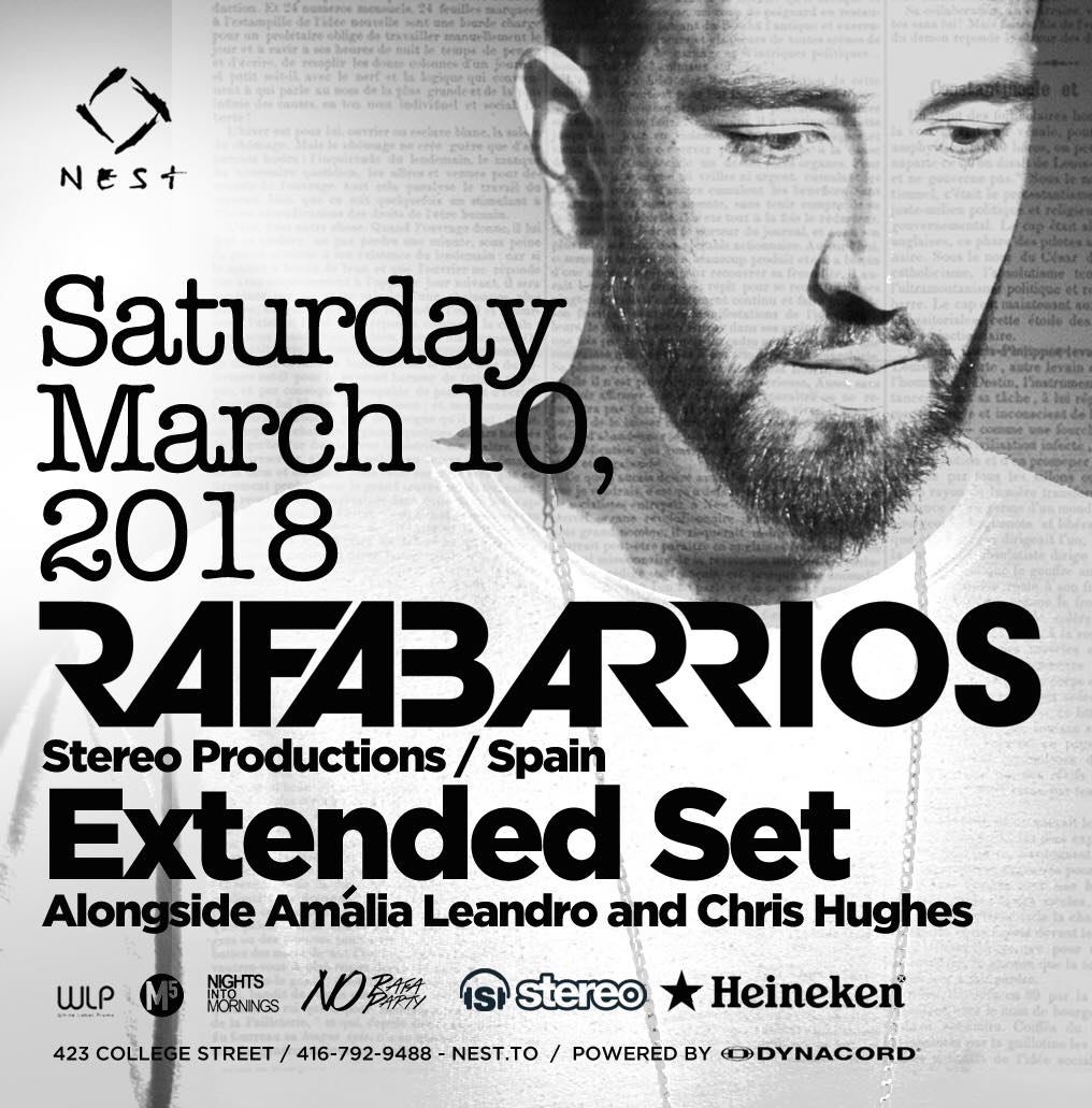 NestToronto's tweet photo. JUST ANNOUNCED:
Saturday March 10
RAFA BARRIOS - Extended Set
Advance tickets: https://t.co/6c9sYxzp1a https://t.co/KQKlnKMgO8