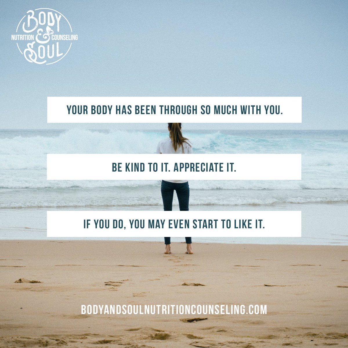 KristenBRD's tweet photo. Your body has been through so much with you. Be kind to it. Appreciate it. If you do, you may even start to like it. https://t.co/vo3H8hZQ7j