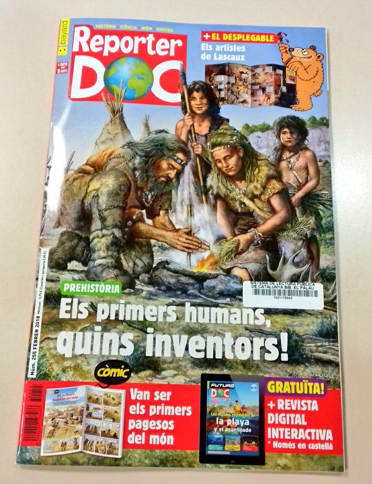 BiblioElPalau's tweet photo. 👏 Doncs ens acaba d'arribar aquesta revista MOLT interessant per nens a partir de 9 anys! Els primers humans van ser uns grans inventors. Vine a descobrir-ho 🔝 #elpalaudanglesola #reporterdoc #revistes #historia #ciencia #natura #món https://t.co/AhIFKvp6Bx