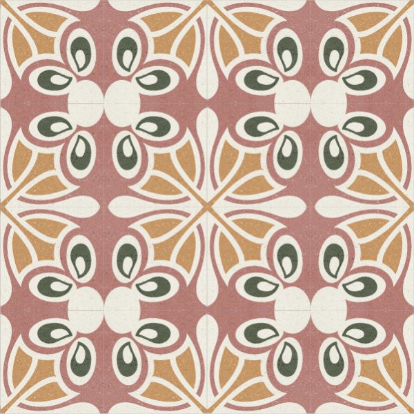 Bring the outdoors in with one of many floral Origin patterns (you can use them outdoors too!) #bespoke #handmade #encaustic #tiles #floral #cement #terrazzo #finish #design #architecture #traditional