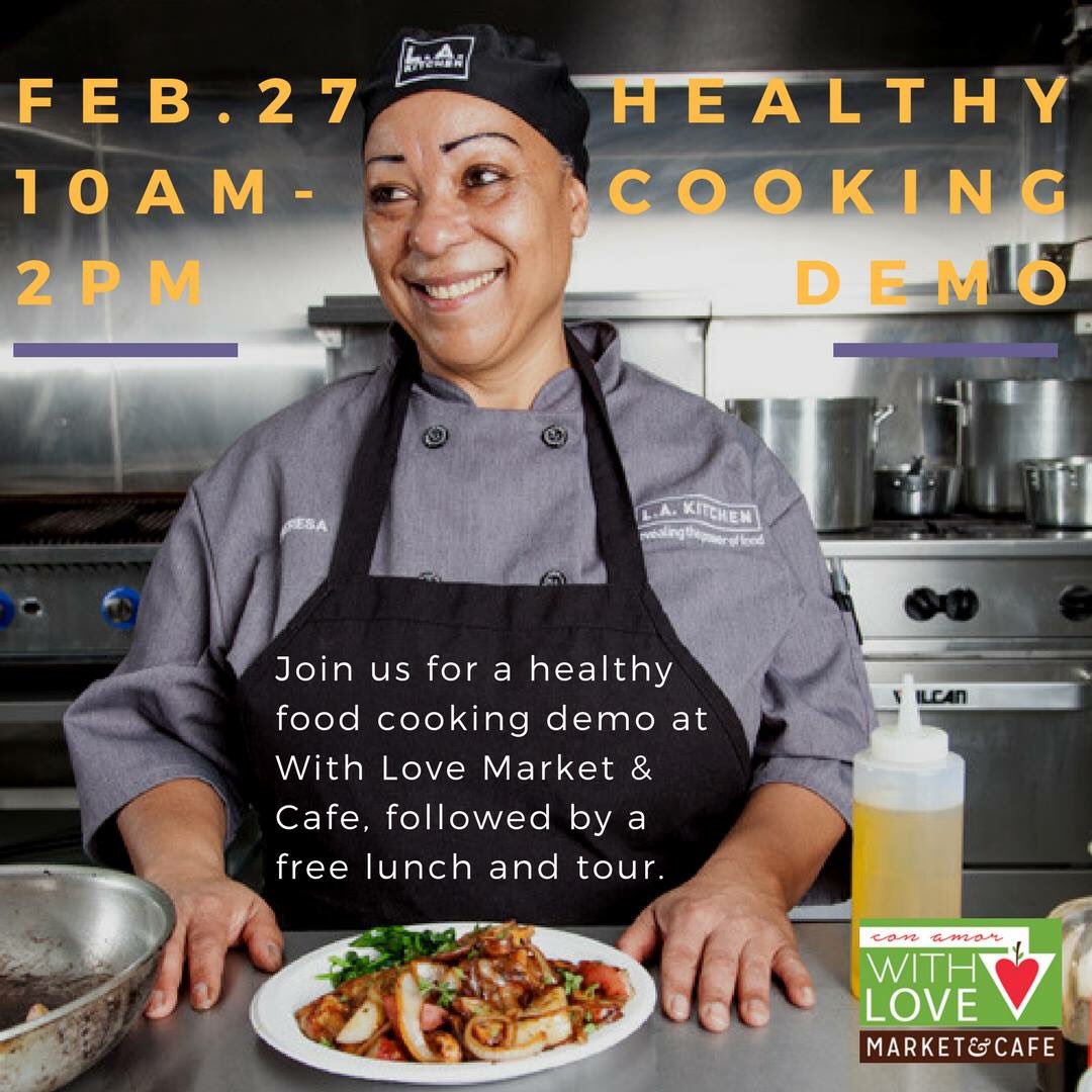 @withlovela_’s #SouthLA market supports affordable healthy eating 🥒, local hiring, free classes &amp; discussions🎙, and more! Scroll to see some of their #free February events! #LA #CommunityService #HealthyChoices