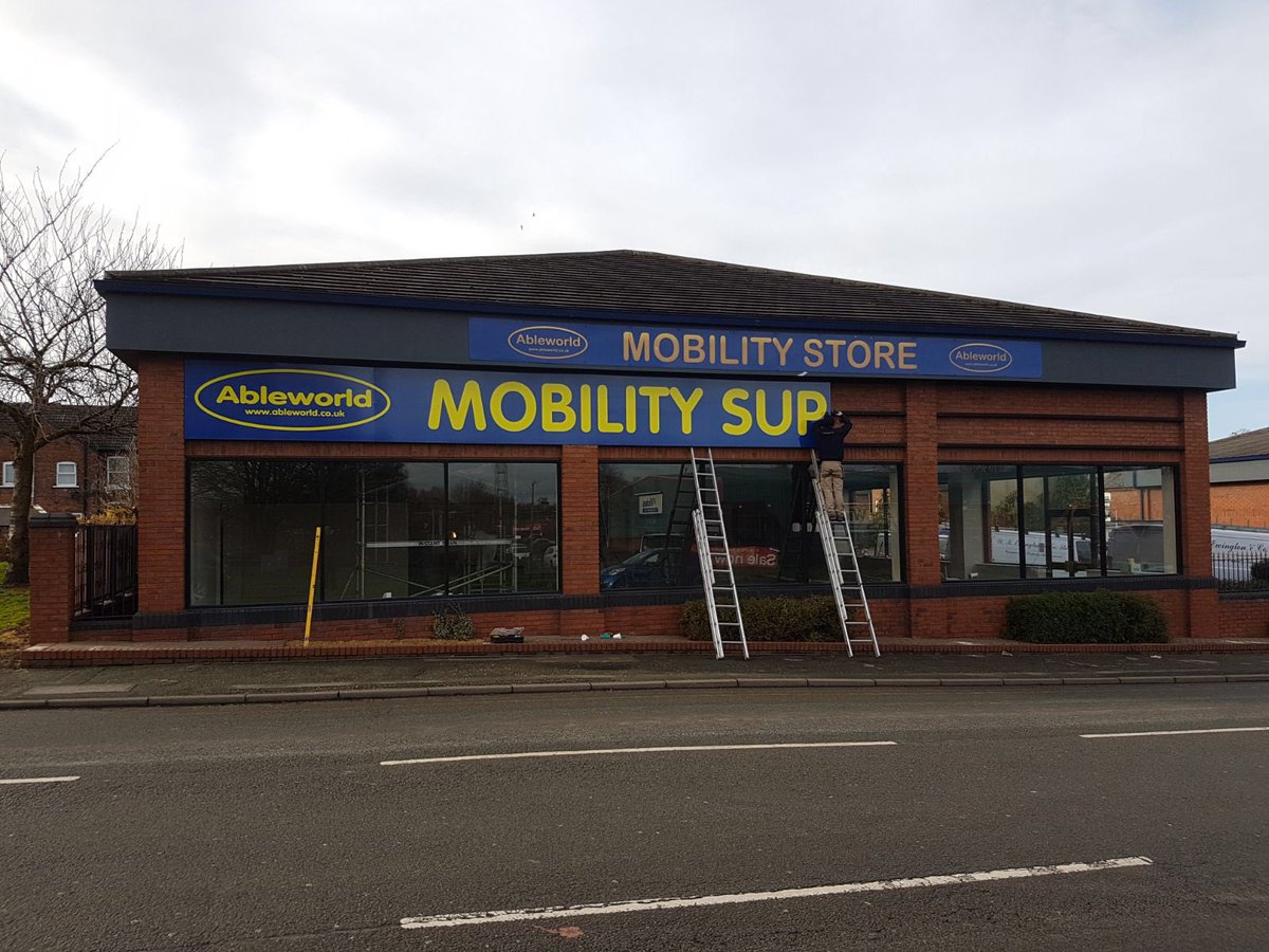 The team is at Able World crewe today giving there store a face lift.

Zerosigns works nationally and every customer is important to us, the window graphics will be fitted tomorrow so stay tuned for the finished job.

ben@zerosigns.co.uk