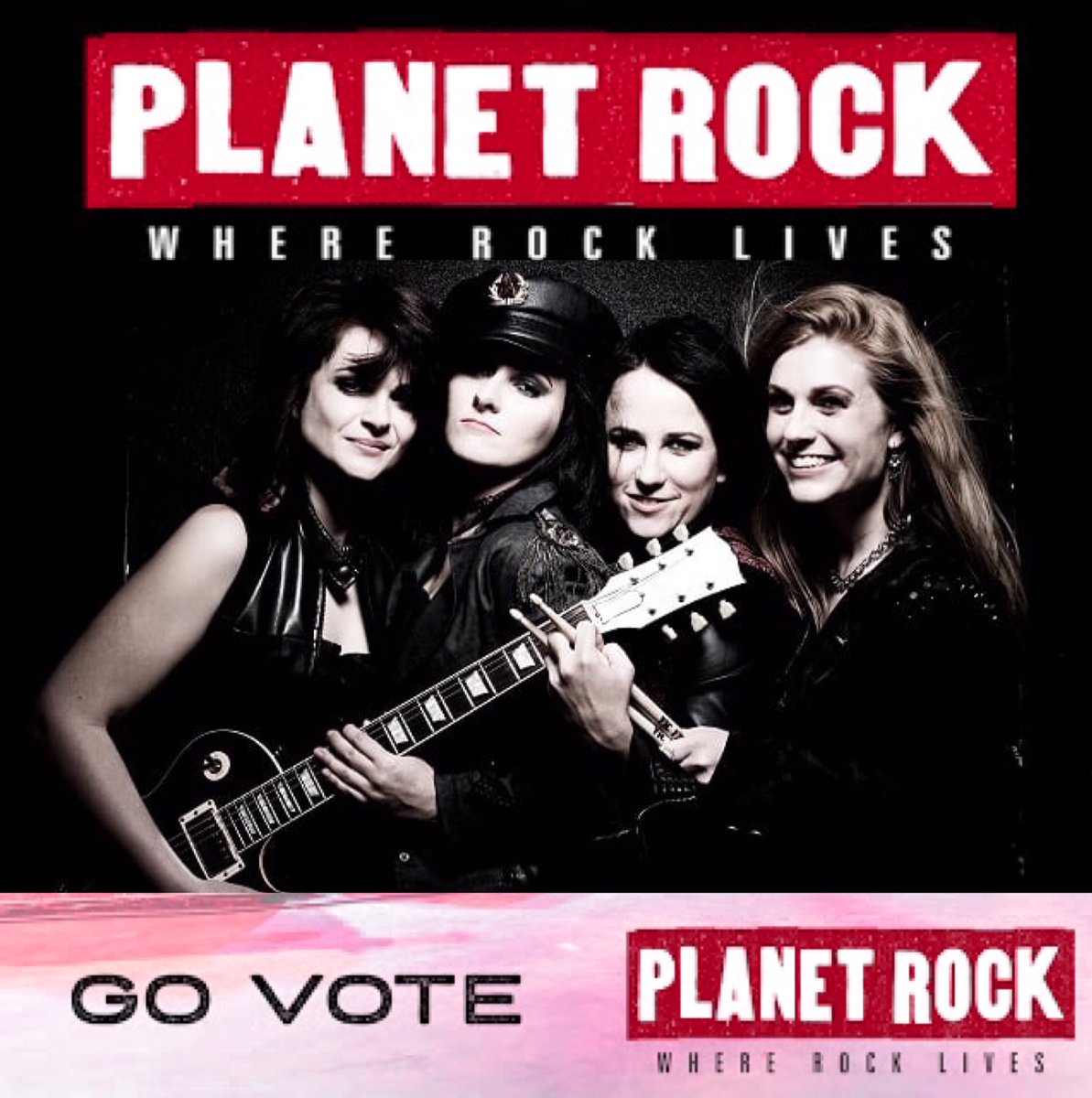 Joanovarc's tweet photo. Unbelievable news! We have just been nominated for 'Best new band' by Planet Rock radio. Please vote and tell everyone to support the girls. See link below- voting ends on Monday 19th February! @PlanetRockRadio @Blackstaramps 
 
https://t.co/IefFx7J4Zh https://t.co/jqzjRIfSbS