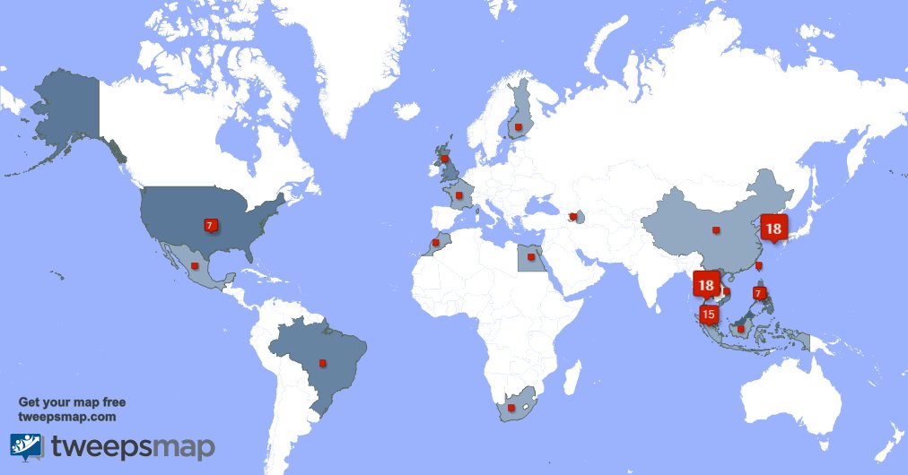 NeungJK_BTS's tweet photo. My followers live in Thailand (16%), South Korea(16%)... Get your free map: https://t.co/7AMcPiIJ1W https://t.co/Wo1mMxO1UT