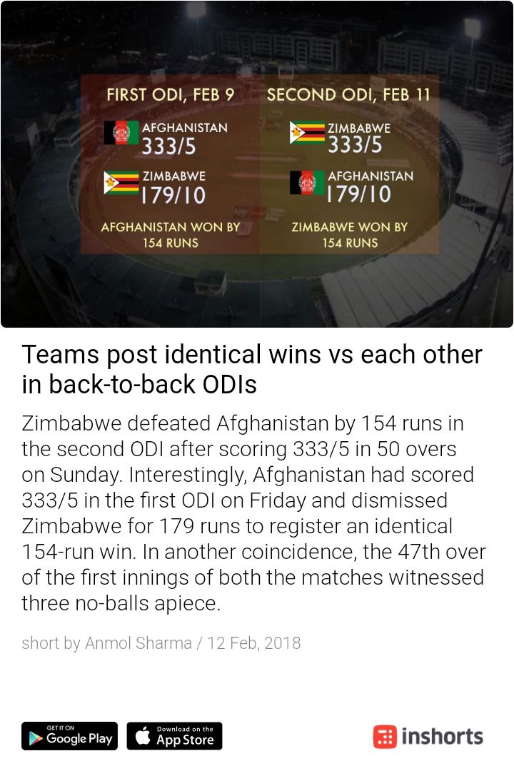 josedgl's tweet image. #Cricket #Coincidence #LevelSeries
Download Inshorts, India's highest rated news app, to read news in 60 words.
goo.gl/Akmmxk