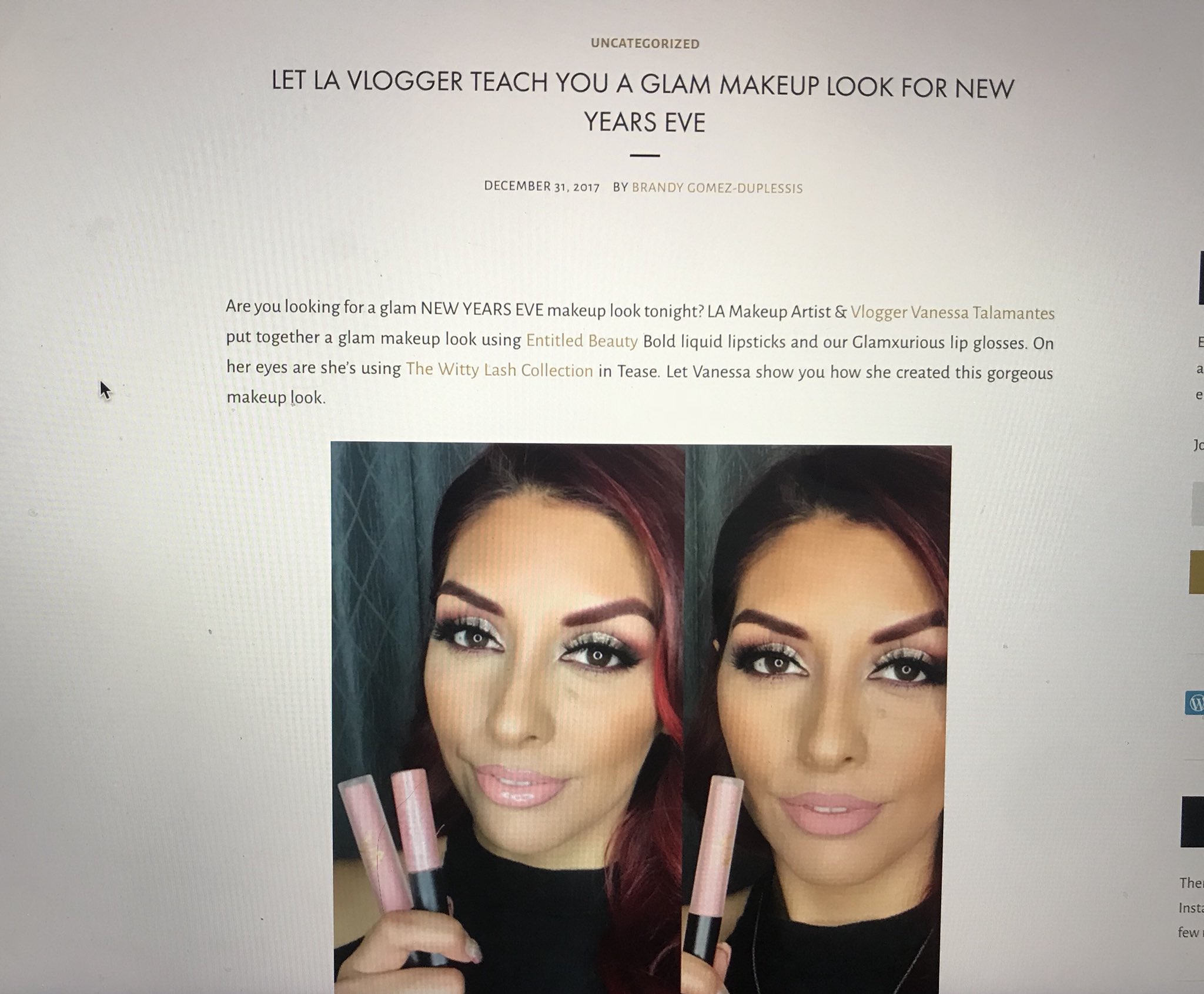 Vanessa Talamantes On Twitter Check Out This Article I Just Found This Morning Of My New Years Makeup Glam Wearing Lip Colors By Beauty Brand Entitled Beauty Https T Co Xliw1vvark Beautyblogger Makeupartist Lamua Entitledbeauty