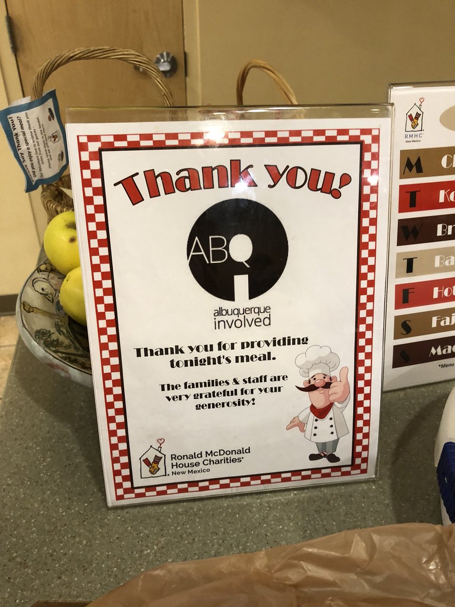Albuquerque Involved (@abqinvolved) on Twitter photo Thank you for having us as guest chefs last night, <a href="/RMHCofNewMexico/">RMHC of NM</a>! We had a great time and loved helping serve our local community. #WannaBeABQinvolved Thank you for having us as guest chefs last night, <a href="/RMHCofNewMexico/">RMHC of NM</a>! We had a great time and loved helping serve our local community. #WannaBeABQinvolved