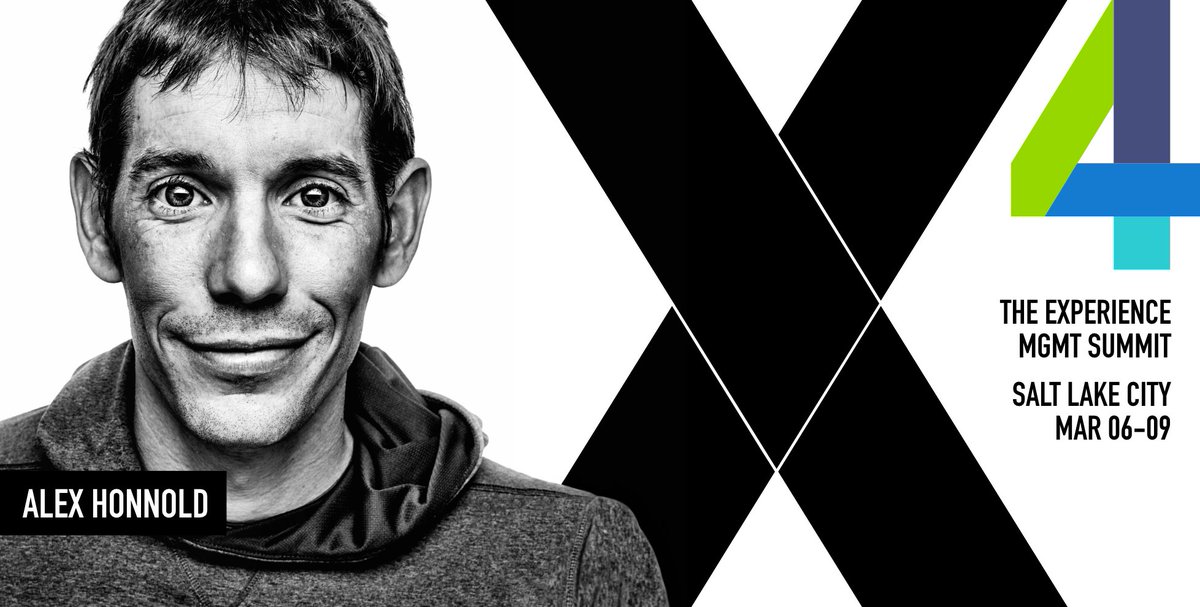 RyanQualtrics's tweet photo. Excited for our next X4 keynote @AlexHonnold, the first person to free-solo climb Yosemite’s El Capitan. He’ll talk about the determination, practice, and grit required to be an experience expert. Register for #X4summit18: https://t.co/DkCaPTRA2g https://t.co/U3uMkDwOjP