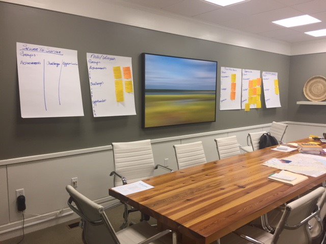 GDDonnelley's tweet photo. It's #evaluation season! Isn't it beautiful @Postit? #philanthropy #grantmaking #learning https://t.co/ZROz9kB7py
