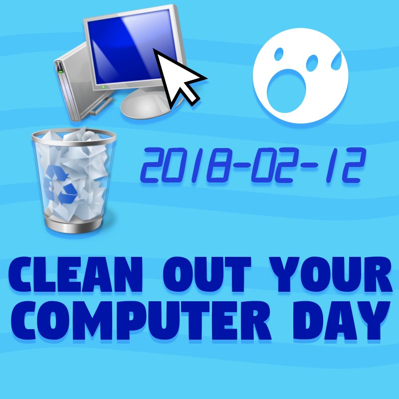 creaticrew's tweet image. It&apos;s #CleanOutYourComputer Day!

💻 Time to make some folders, get organized and delete all those ancient files! Clear your desktop of random files and shortcuts.Don&apos;t forget to clean out the actual dust bunnies while you are at it! 🐰