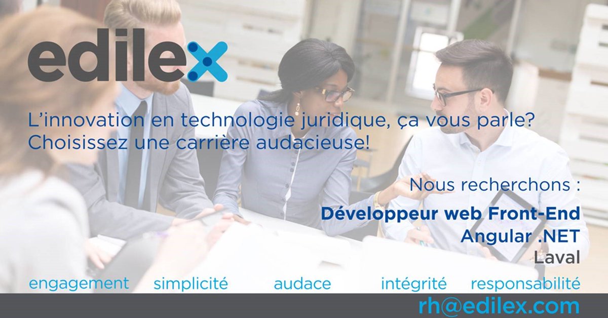 Edilex's tweet photo. Avis aux développeurs web passionnés d’innovation : notre équipe s’agrandit! Faites-nous parvenir votre cv! https://t.co/Jr7LtlrI3o