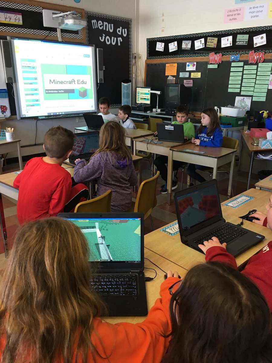 brigegoure's tweet photo. L’introduction à MinecraftEDU à l’école St-Ambroise les élèves sont experts! @CscpTechnoped https://t.co/TO3GQkK9x8
