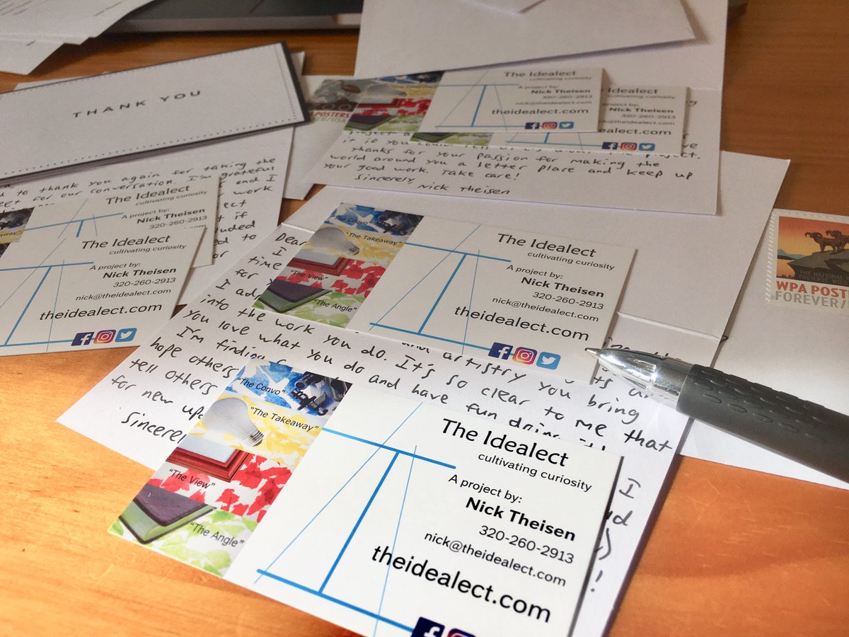 theidealect's tweet photo. Thanks to the people I got to sit down with last week for conversations about the values that motivate them! #thankyou #theidealect #ilovesnailmail #dialogue #values https://t.co/GT4oIrhKhp