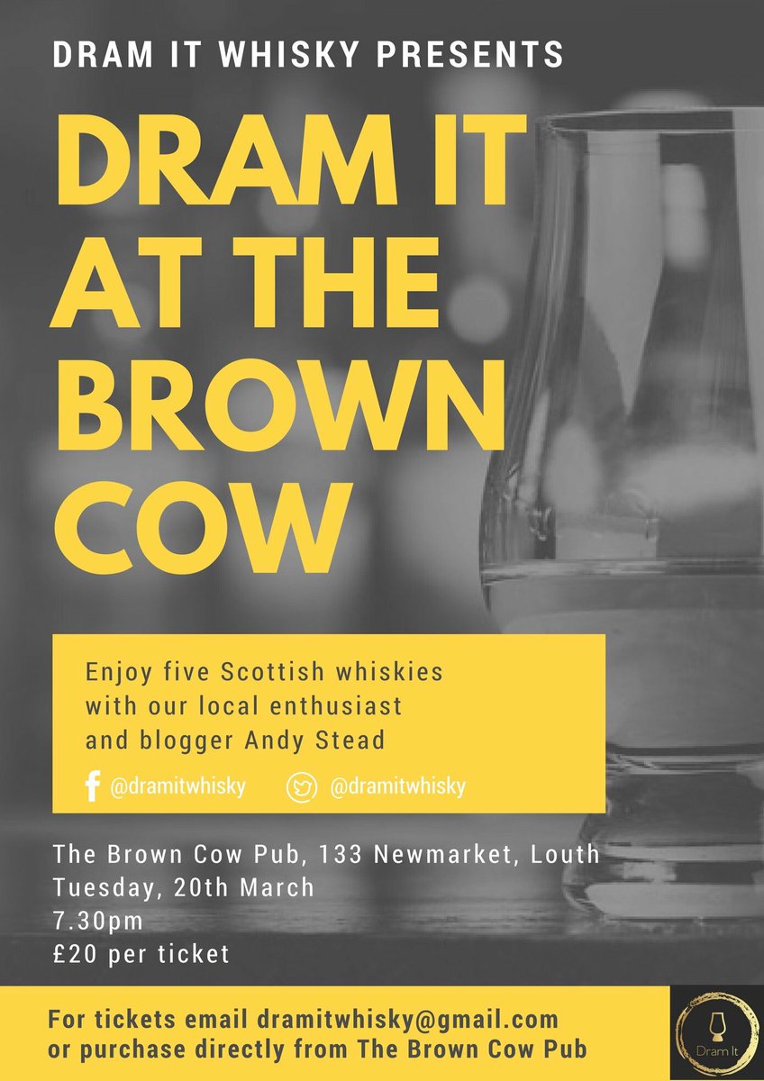 dramitwhisky's tweet photo. We might have decided on our first whisky for our evening on 20th March. Want to find out what, then join us @browncowlouth. https://t.co/FUxTylmueu