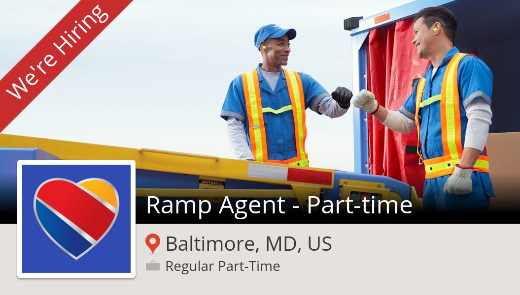 Johnllauer's tweet photo. Ramp #Agent - #Part-time needed in #Baltimore, apply now at #SouthwestAirlines! #job https://t.co/9YicYs06mb https://t.co/R1vaoWqmHT