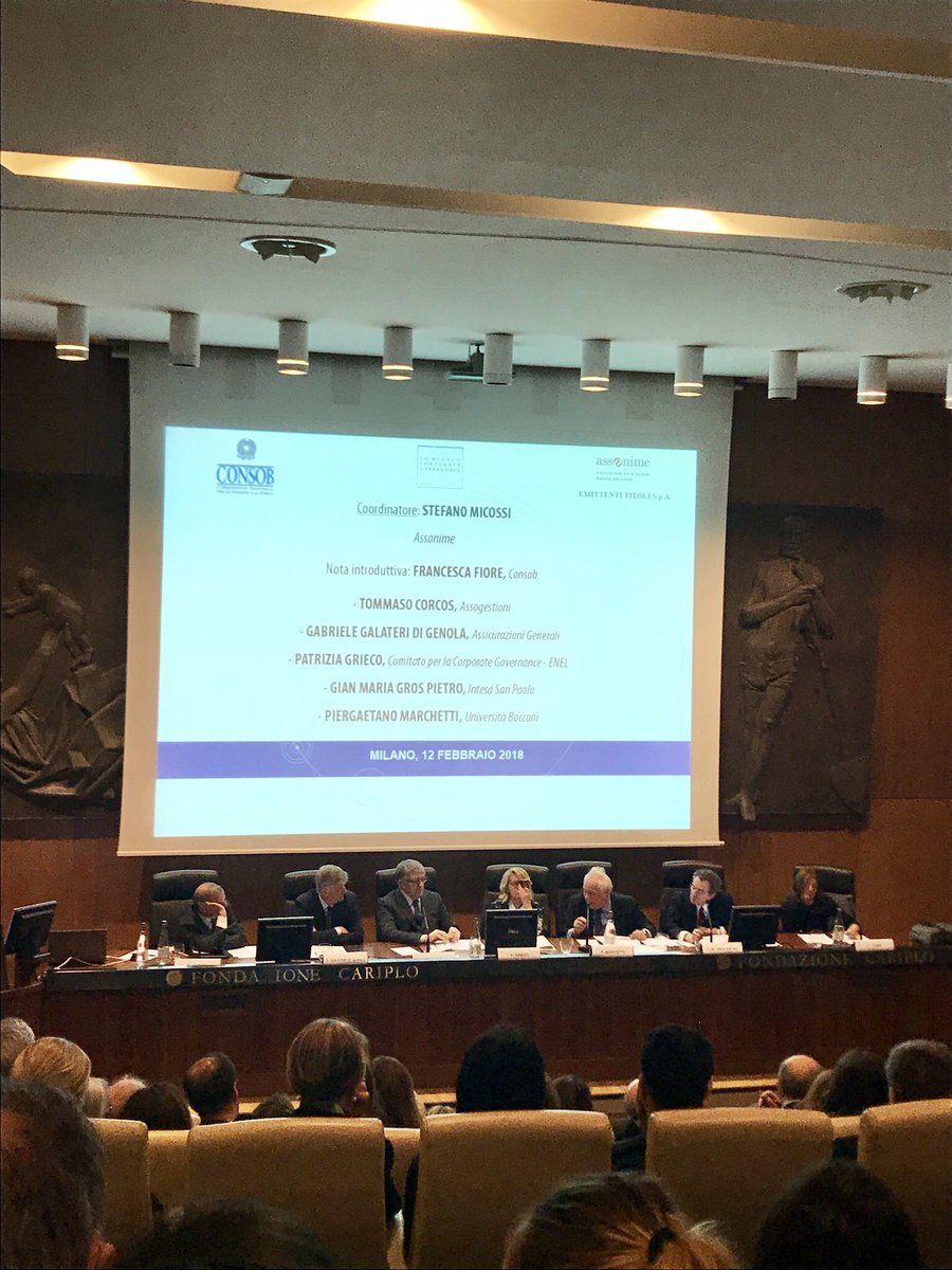 marta_fus's tweet photo. Politiche di #sostenibilità e #diversity come scelta #strategica per la creazione di #valore nel medio-lungo periodo, non mero obbligo di compliance. Sfida per i #CDA. Tavola rotonda e analisi di @consobit @comitatoperlacorporategovernance @Assonime @CSRManagerNet @Assogestioni https://t.co/UW0wQVZnvr