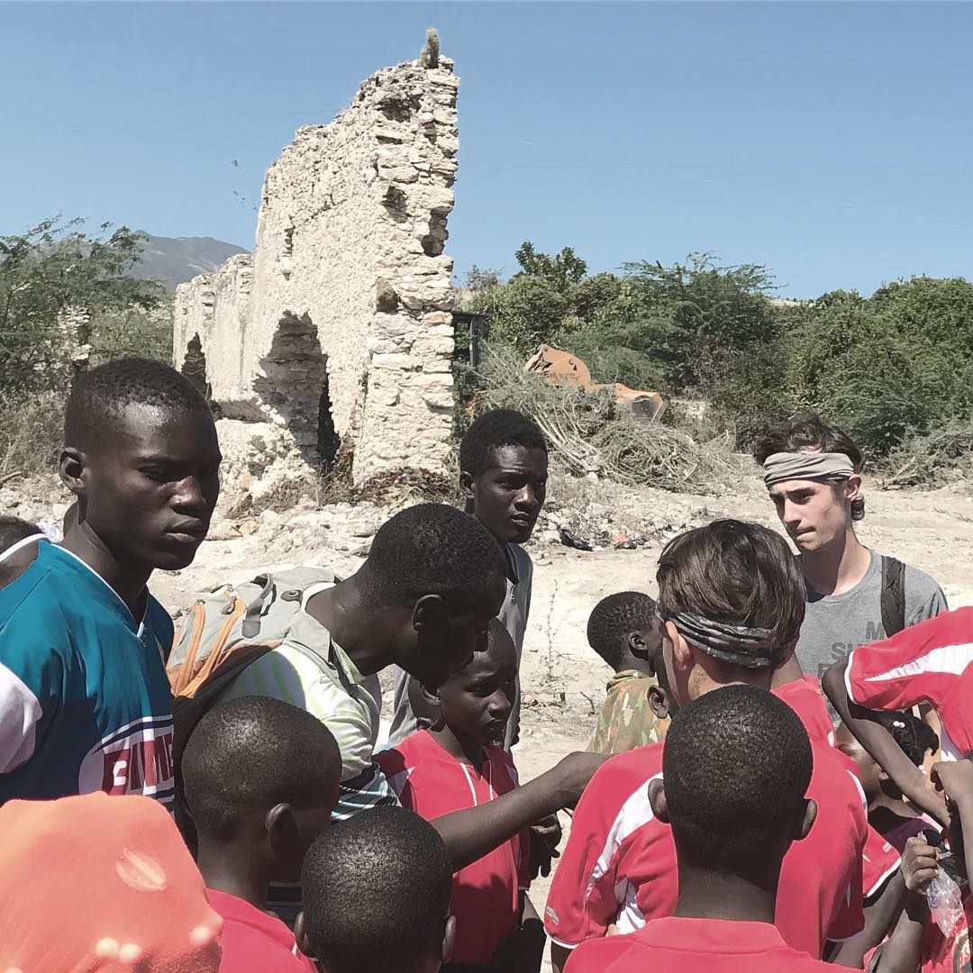 The orphanage soccer team won their match today! In the distance, you see the remains of a prison built by the French to hold Haitian slaves. The orphanage where brooks works is built on the prison foundation... #realliferealmusic #coreluv #defendtheorphan