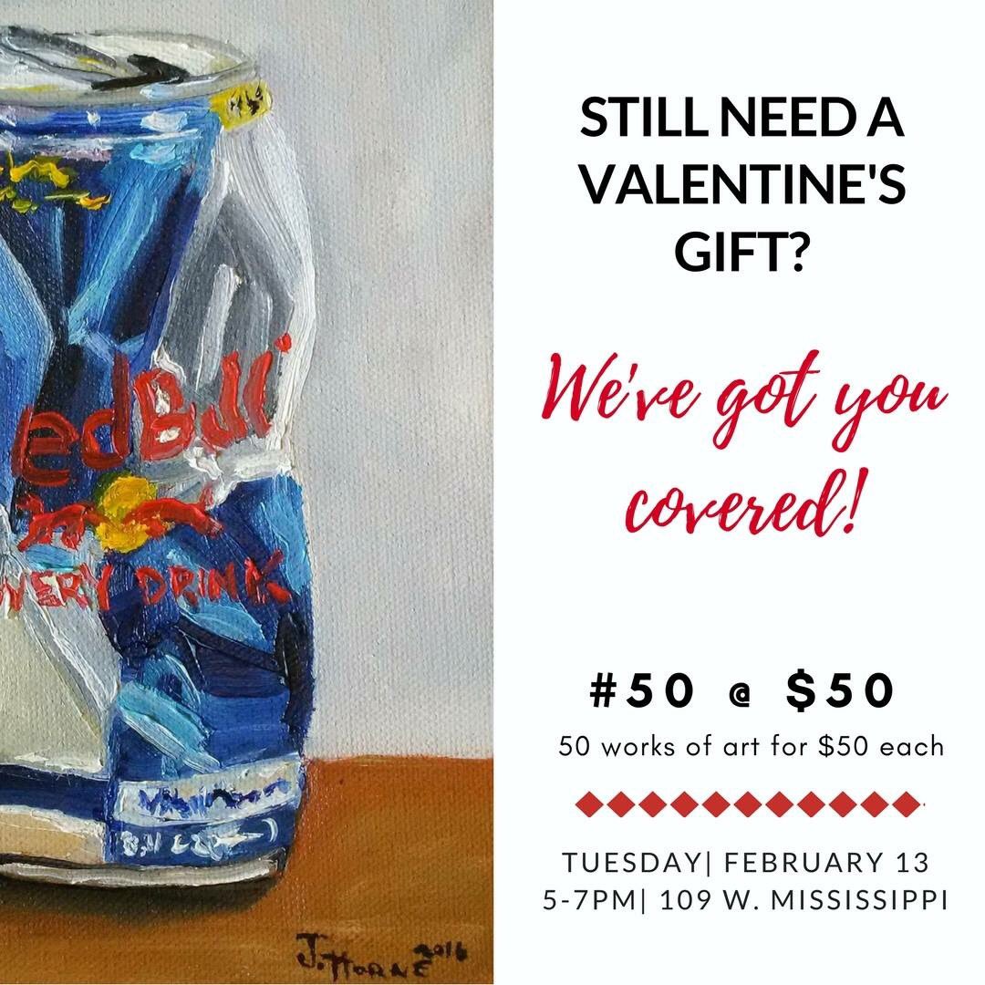 Valentine's Day is Wednesday! Don't panic! We've got you covered! Join NCLAC for a small works exhibition on Tuesday, February 13th in downtown Ruston and pick out a piece of local art for your sweetheart! 

RedBull painting by @thejessicahorne