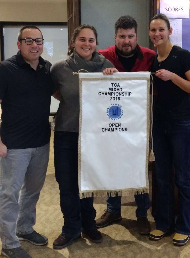 DixieCurling's tweet photo. Team @DixieCurling wins TCA Mixed Championship! Congratulations to Craig Shinde, Patricia Bandurka, Chris Jamieson and Stephanie Bandurka!!! Congratulations and good curling!!! @torontocurling #dixierepresent https://t.co/uXbLhF5FH2