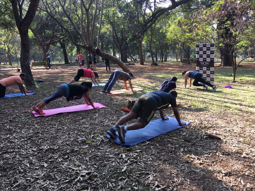 WOWFITNESSINDIA's tweet photo. It was a total delight to have few of our members on last Sunday morning for the #bootcampworkout 
Sunday #Bootcamp at  #cubbonpark
#wowstudioindia #worldofwowstudio #india #fitness #fitnessmotivation #fitnessjourney  #fitnessgoals #fitnessgirl #workouts https://t.co/ZSTdWIKgWl