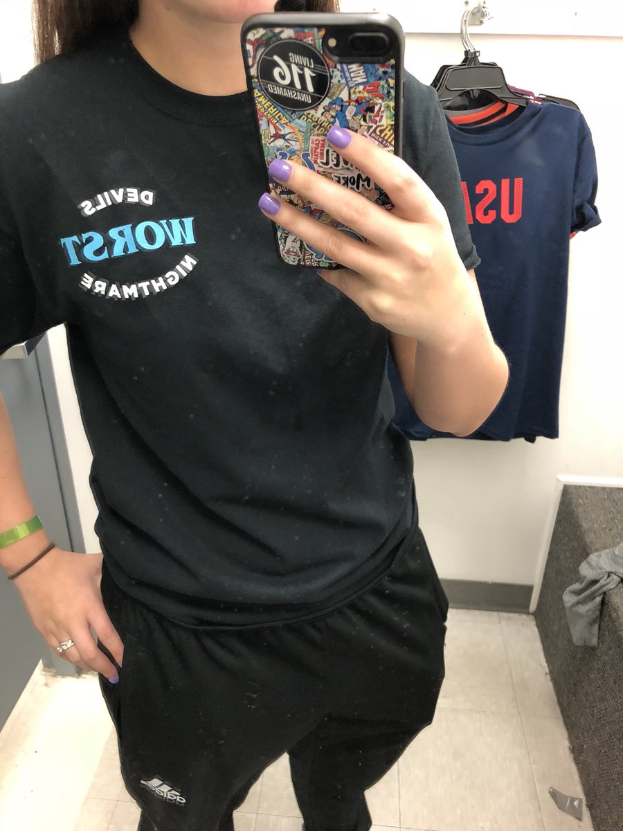 KaylaKouts's tweet photo. You already know I’m reppin’ that @SocialClubMSFTS merch. Everyone go show them some love. But their album. They keep it real. 🤘@FollowFern &amp; @Deathbymartymar  #IntoTheNight #116 #DevilsWorstNightmare https://t.co/4xnkJYWAyU
