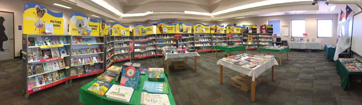Book Fair @yourlibrary. Tomorrow night is Reading Night and Book Fair in the cafeteria. #SISD_READS
