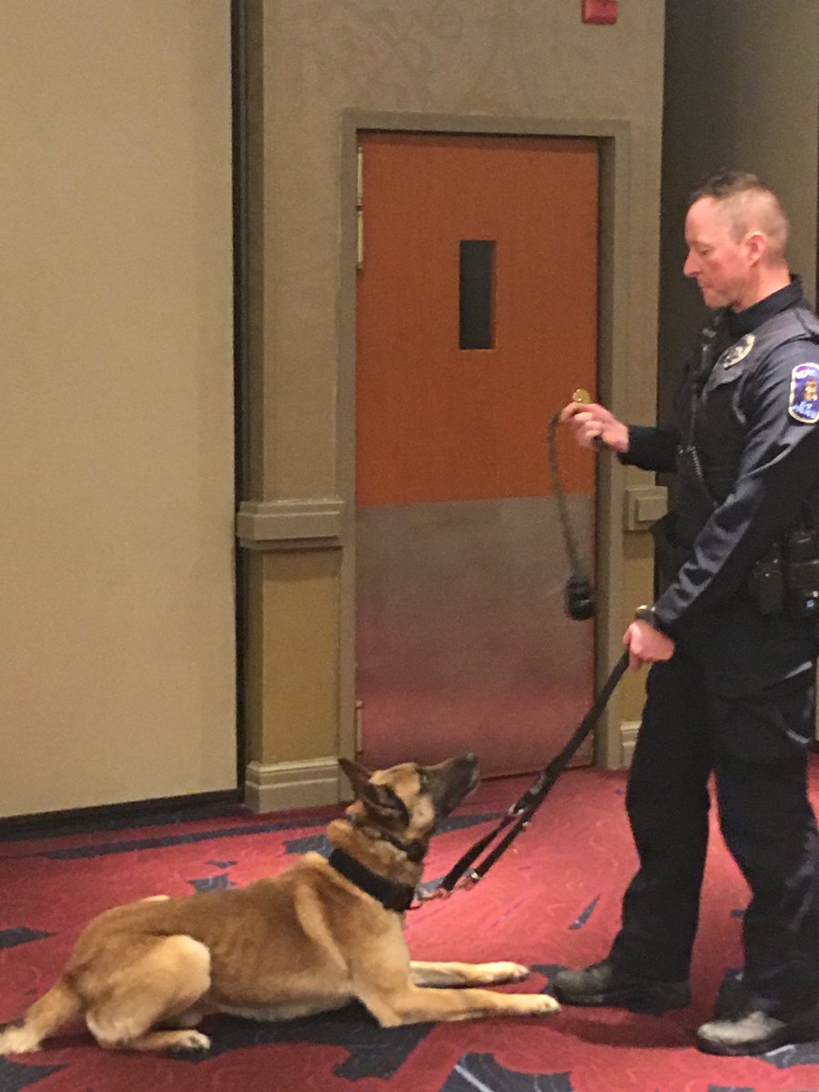 Great presentation by <a href="/RosevilleMN_PD/">Roseville Police Department - MN</a> Officer Jorgensen at <a href="/RosevilleRotary/">Roseville Rotary MN</a> meeting today!  Otis was a hit!
