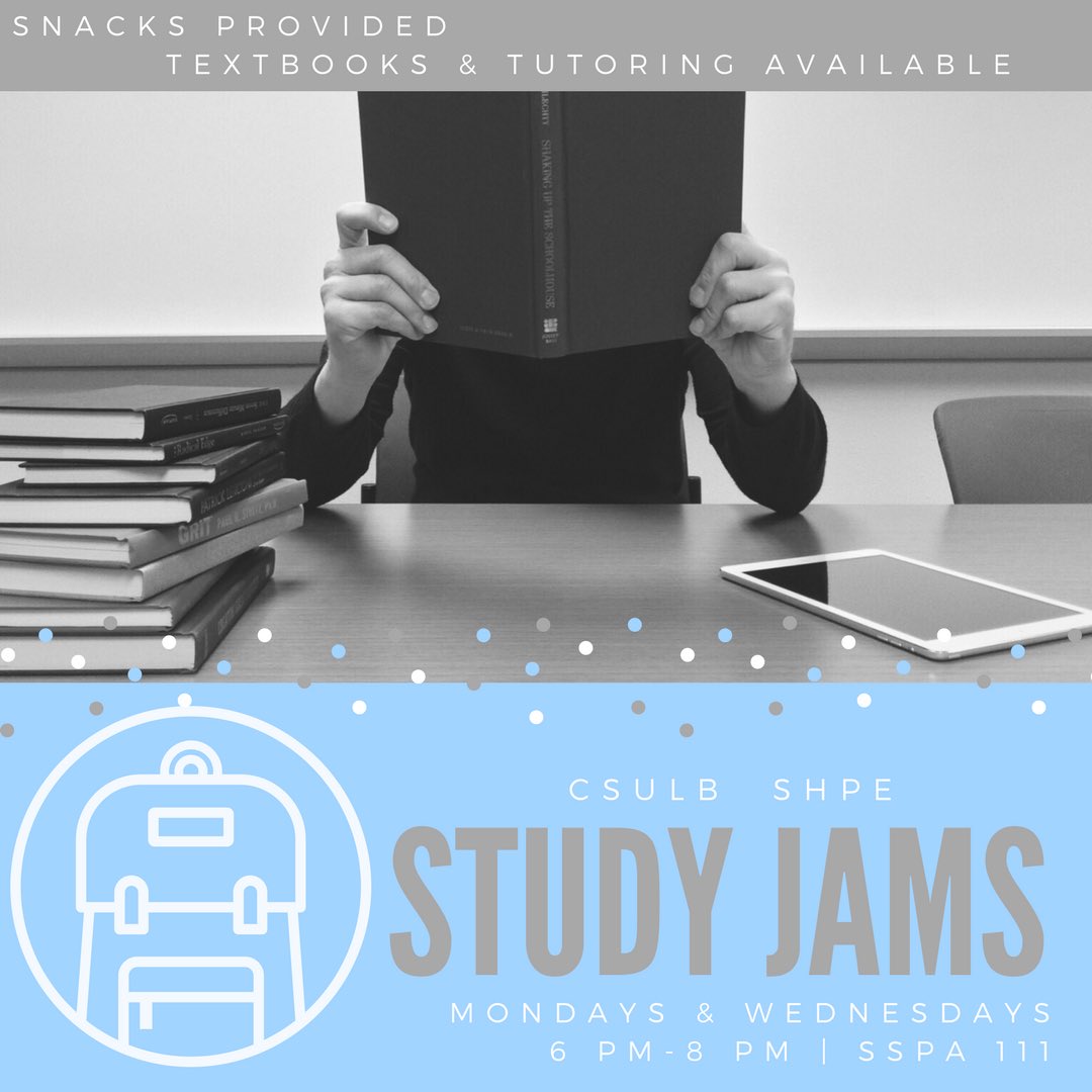 PSA: Study Jams TODAY @ 6 PM SSPA 111 📚 #shpe #CSULB