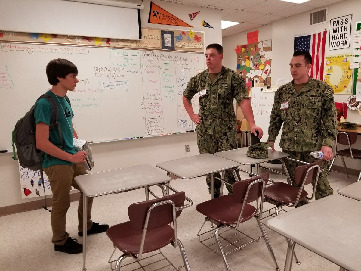 Seabreeze_AVID's tweet photo. US Navy Petty Officers Kent and Woody answer questions during the AVID III elective.
#aglobalforceforgood https://t.co/v1nQNtQRbo
