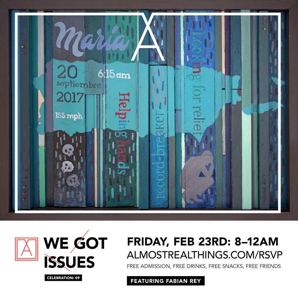 almostrealthing's tweet image. Artist extraordinaire, Fabian Rey, does everything art. And, his paintings are as versatile as his skills: abstract, teeming with life, and dripping with color. See him for yourself, his art, and newly commissioned work at the issue 9 celebration February 23rd!

#atxart #atxevent