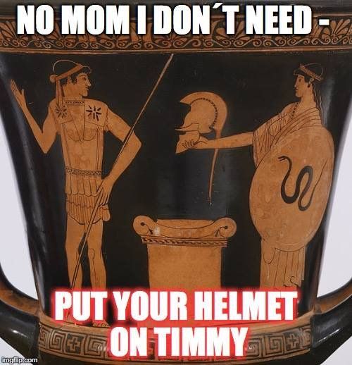 PrehistoricMojo's tweet photo. Mothers always know best! Don't do it without it! #protection #helmet #GreekMothers #HeroesAndMothers #EssentialAdvice #goodadvice #fullyequipped Thanks @greekhistorypod https://t.co/vJGzO3ezTx