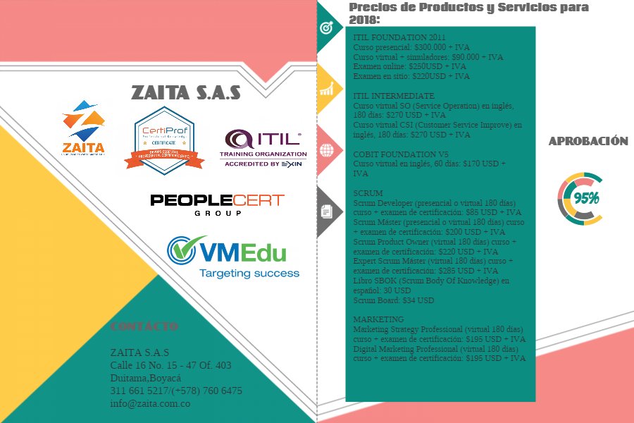 ZAITA_SAS's tweet photo. Comienza el año certificándote, ZAITA te ofrece los mejores precios. Contáctanos. https://t.co/uEGYw4APe7