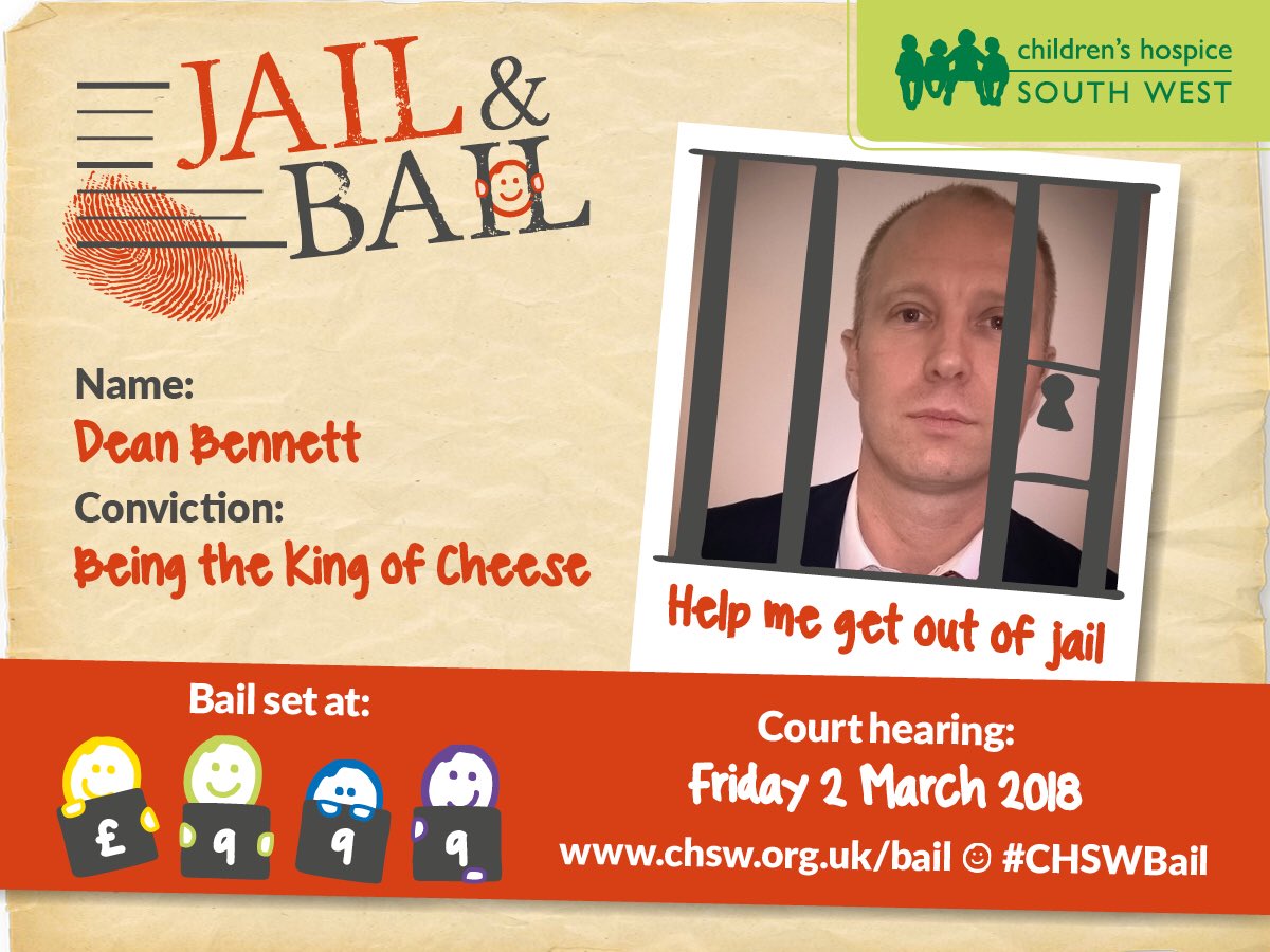 I need your help everyone to raise bail, I am being locking up on 2nd March by Children’s Hospice South West. uk.virginmoneygiving.com/DeanBennett2