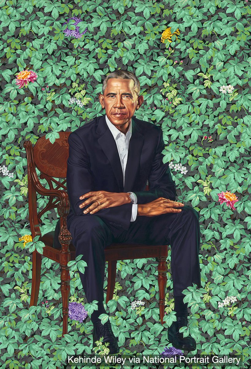voxdotcom's tweet photo. Here are Barack and Michelle Obama's official portraits, as revealed by the National Portrait Gallery: https://t.co/9kpWvMO1Rz https://t.co/Rp4gmg19Kr