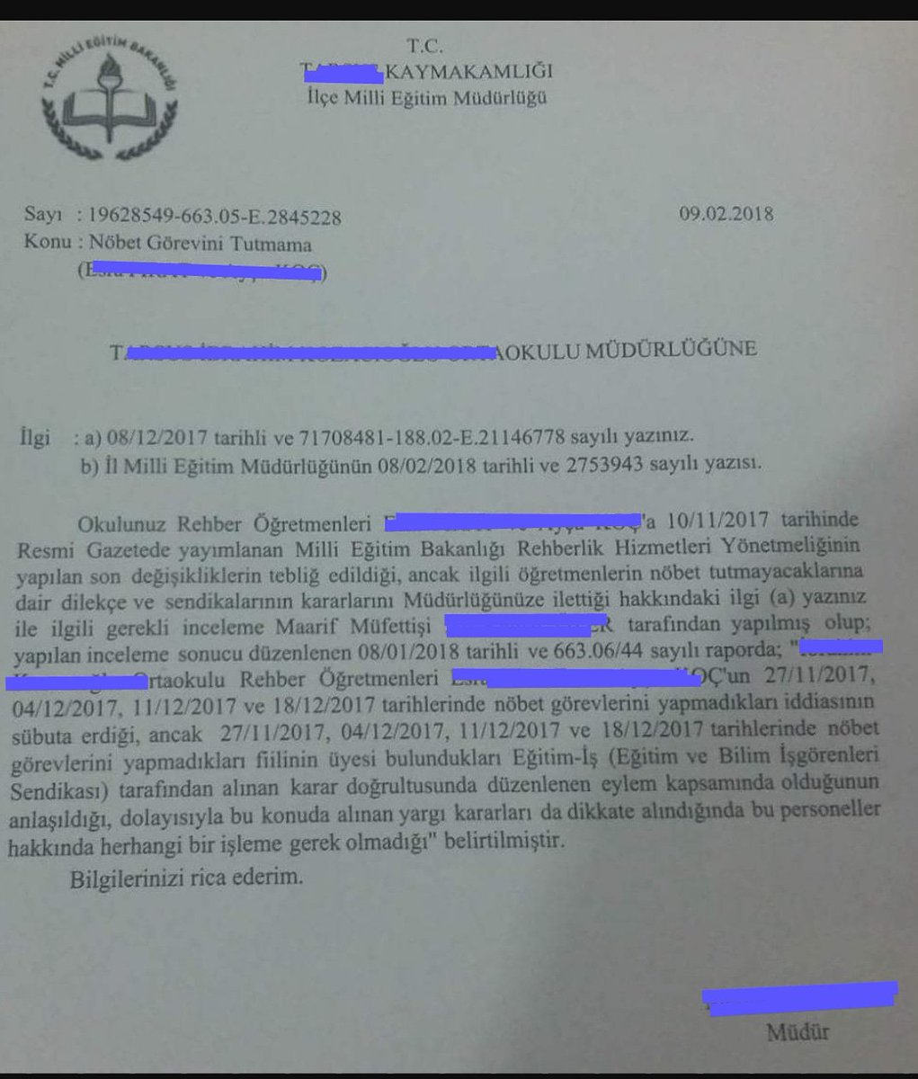 Nöbet eylemi uygulayan rehberlik personeline ceza verilemeyeceğine dair maarif müfettişi raporu.
BİZ SÖYLEMİŞTİK
<a href="/ikoncuk/">İSMAİL KONCUK</a>