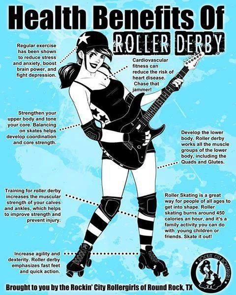 PlymouthCityRD's tweet photo. Apart from being amazing fun, #rollerdeby is seriously GOOD for your health... also, love this from @RCRG_RoundRock ๐๐ผโค๏ธ๐ค https://t.co/Sy1thWOwyG